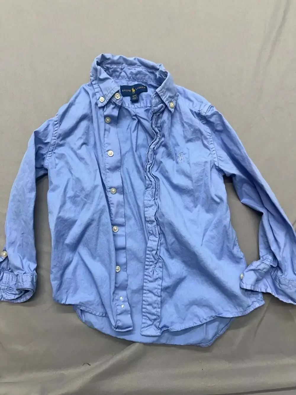 Ralph Lauren Boys Long Sleeve Button Down Oxford Shirt Light Blue Size 4T